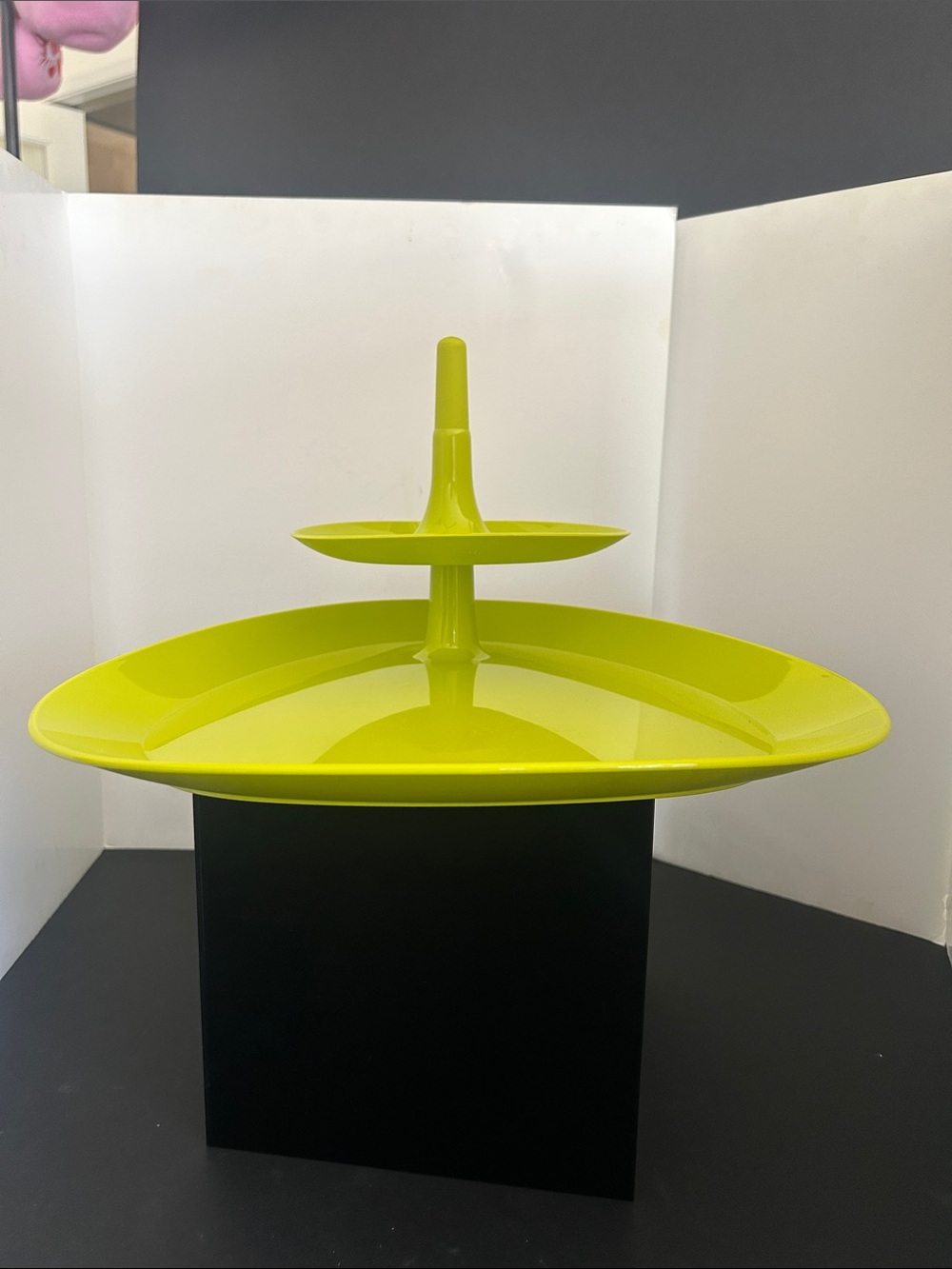 Lime Green Two-Tier Serving Stand
